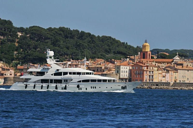 a boat on the water aboard SEASCAPE V Yacht for Sale