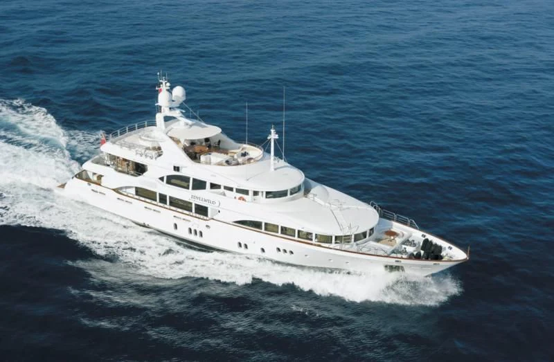 a ship on the water aboard SEASCAPE V Yacht for Sale