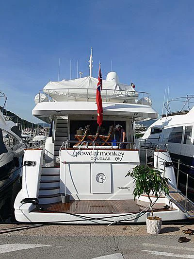 a boat with a red stripe aboard GREAT HOPE Yacht for Sale