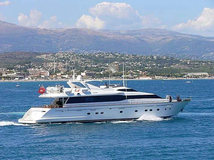 a boat on the water aboard GREAT HOPE Yacht for Sale