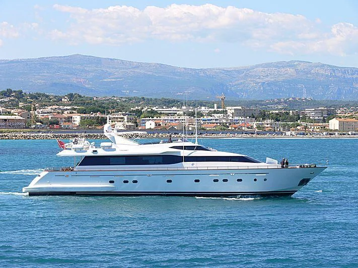 a white yacht in the water aboard GREAT HOPE Yacht for Sale
