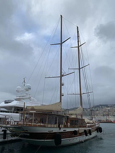 a large boat in the water aboard DON CHRIS Yacht for Sale