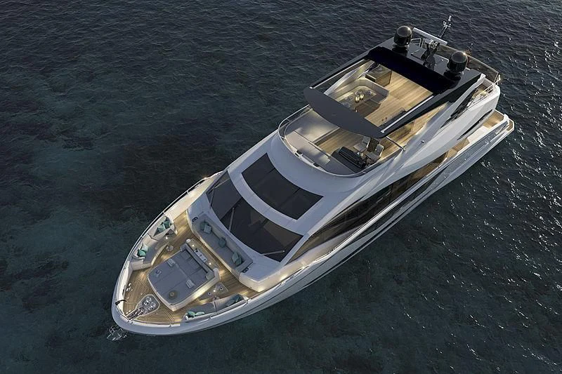 a high angle view of a boat aboard EXIT Yacht for Sale