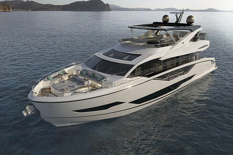 a white yacht on the water aboard EXIT Yacht for Sale