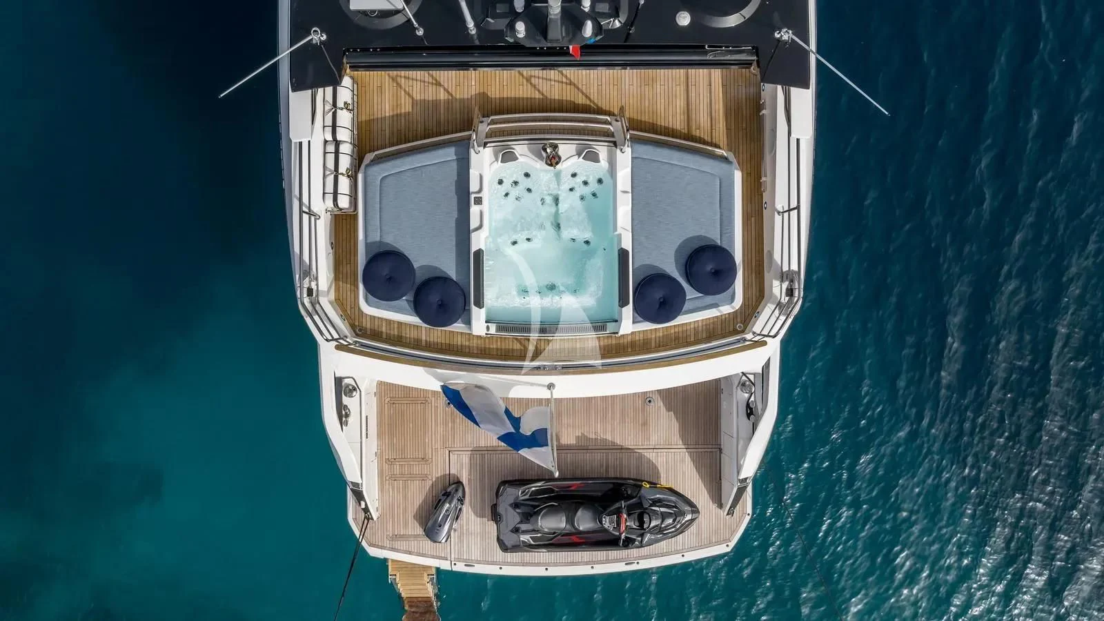 a satellite in outer space aboard EXIT Yacht for Sale