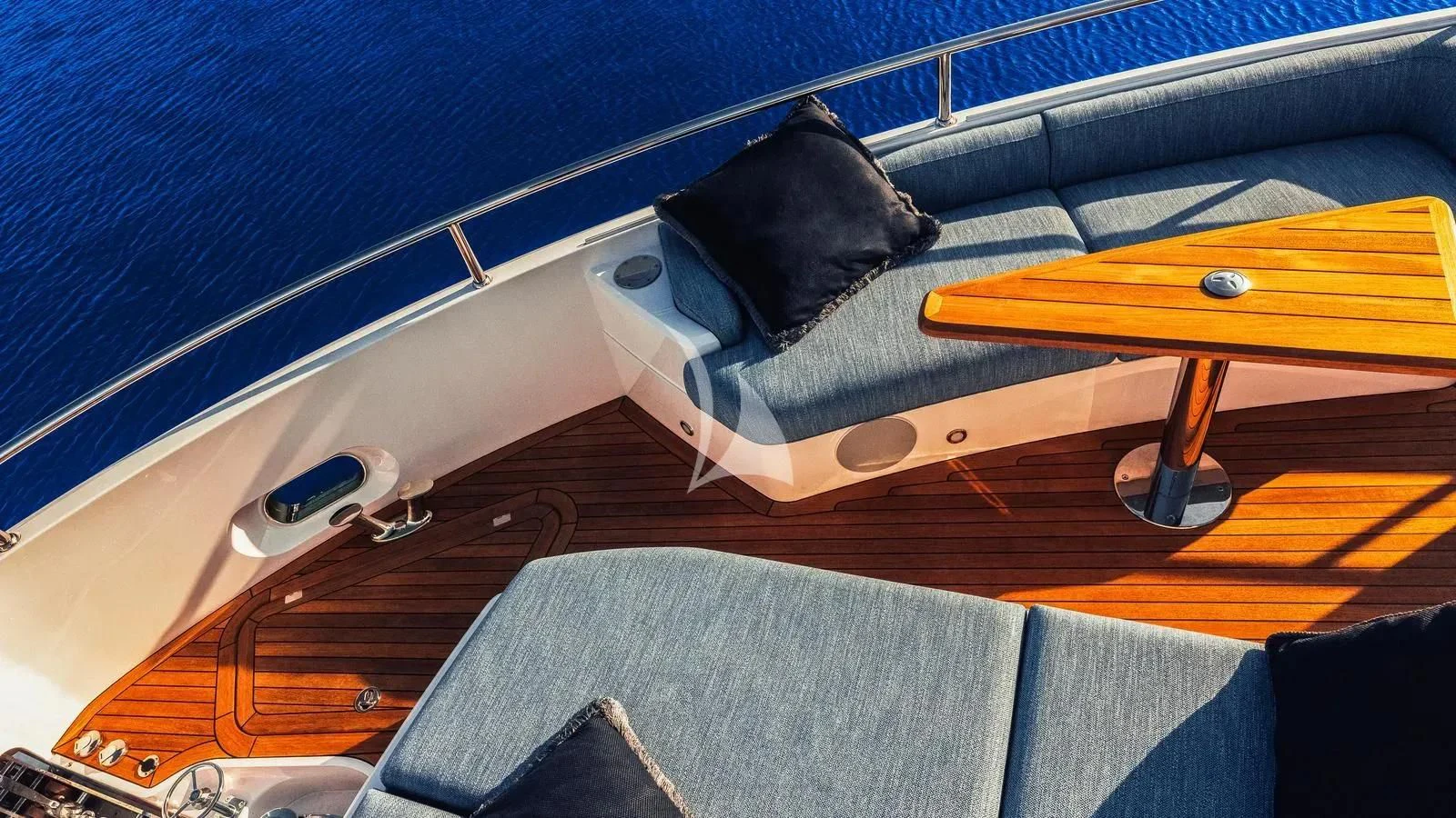 a black cat on a surfboard aboard EXIT Yacht for Sale