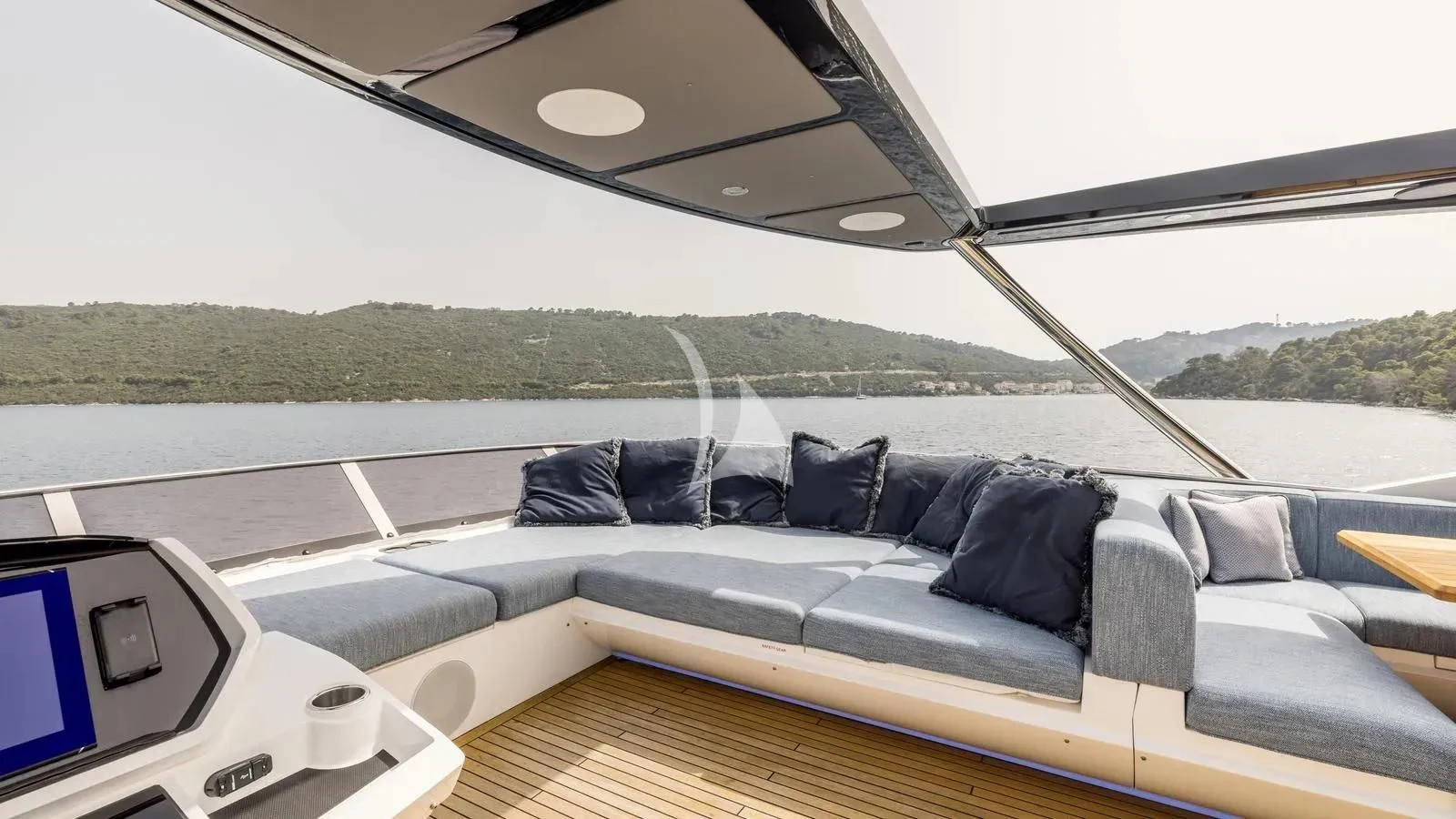 inside of a car aboard EXIT Yacht for Sale