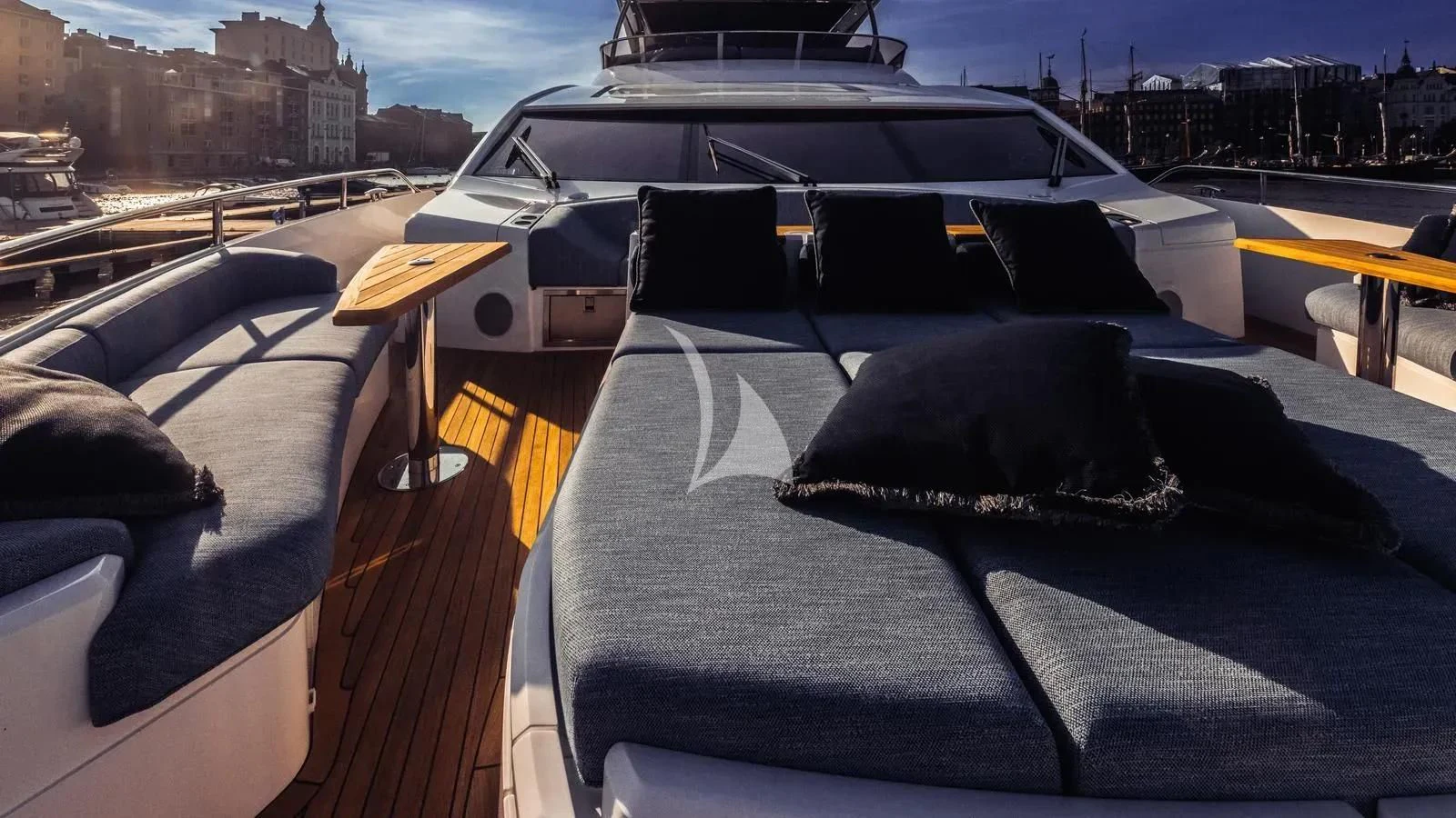 a black cat on a deck aboard EXIT Yacht for Sale