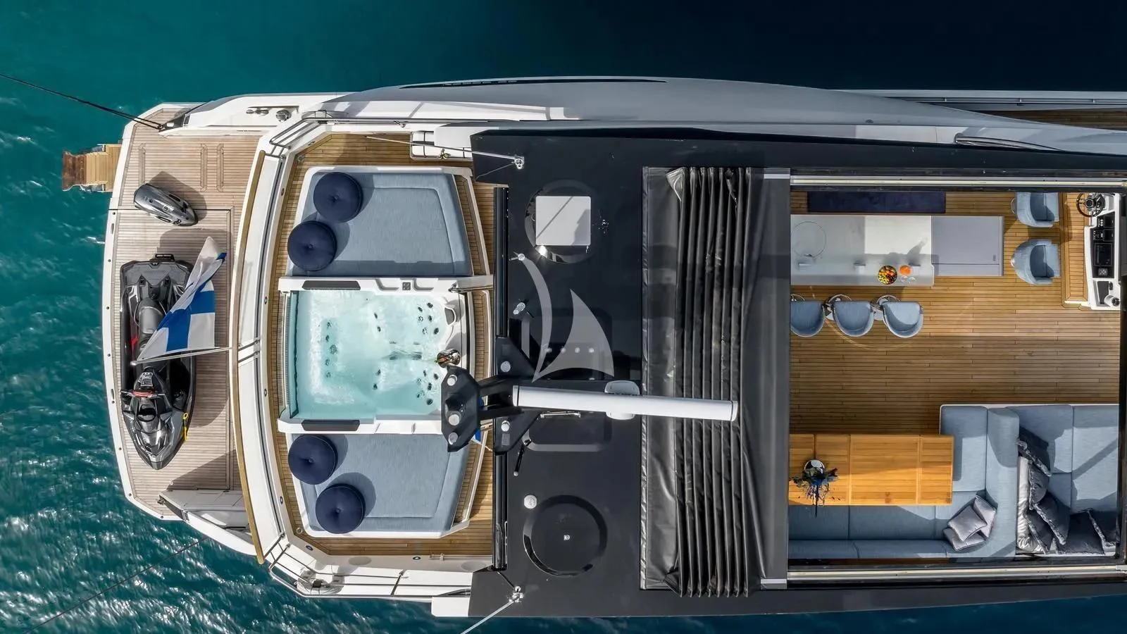 a large vehicle with doors aboard EXIT Yacht for Sale