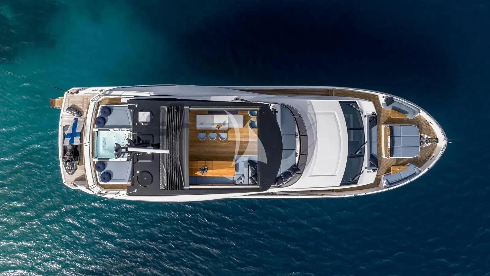 a space ship in the water aboard EXIT Yacht for Sale