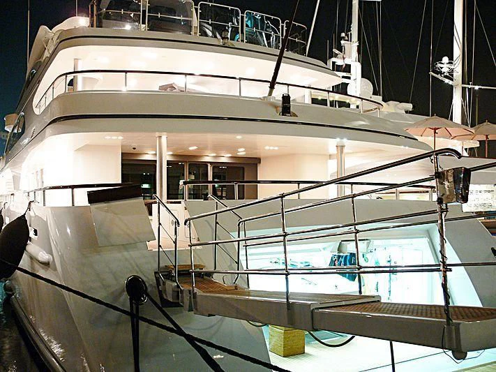 a large ship in a museum aboard MY FALCON Yacht for Sale
