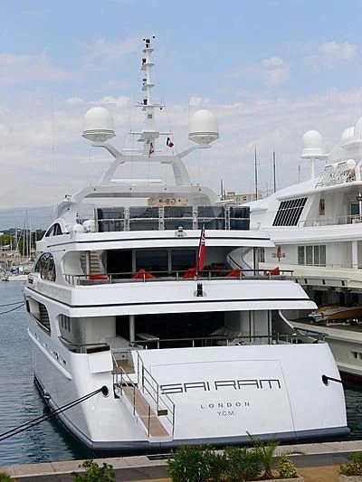 a large white boat aboard MY FALCON Yacht for Sale