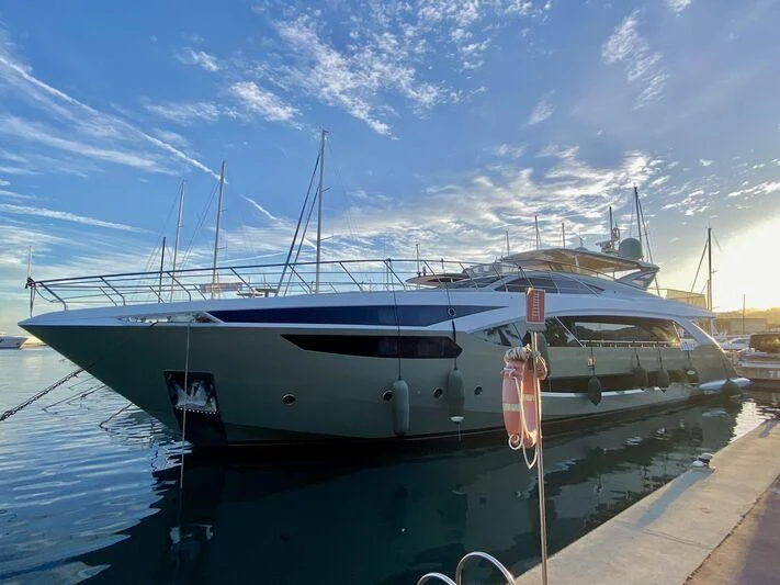 a boat docked at a dock aboard MELT Yacht for Sale
