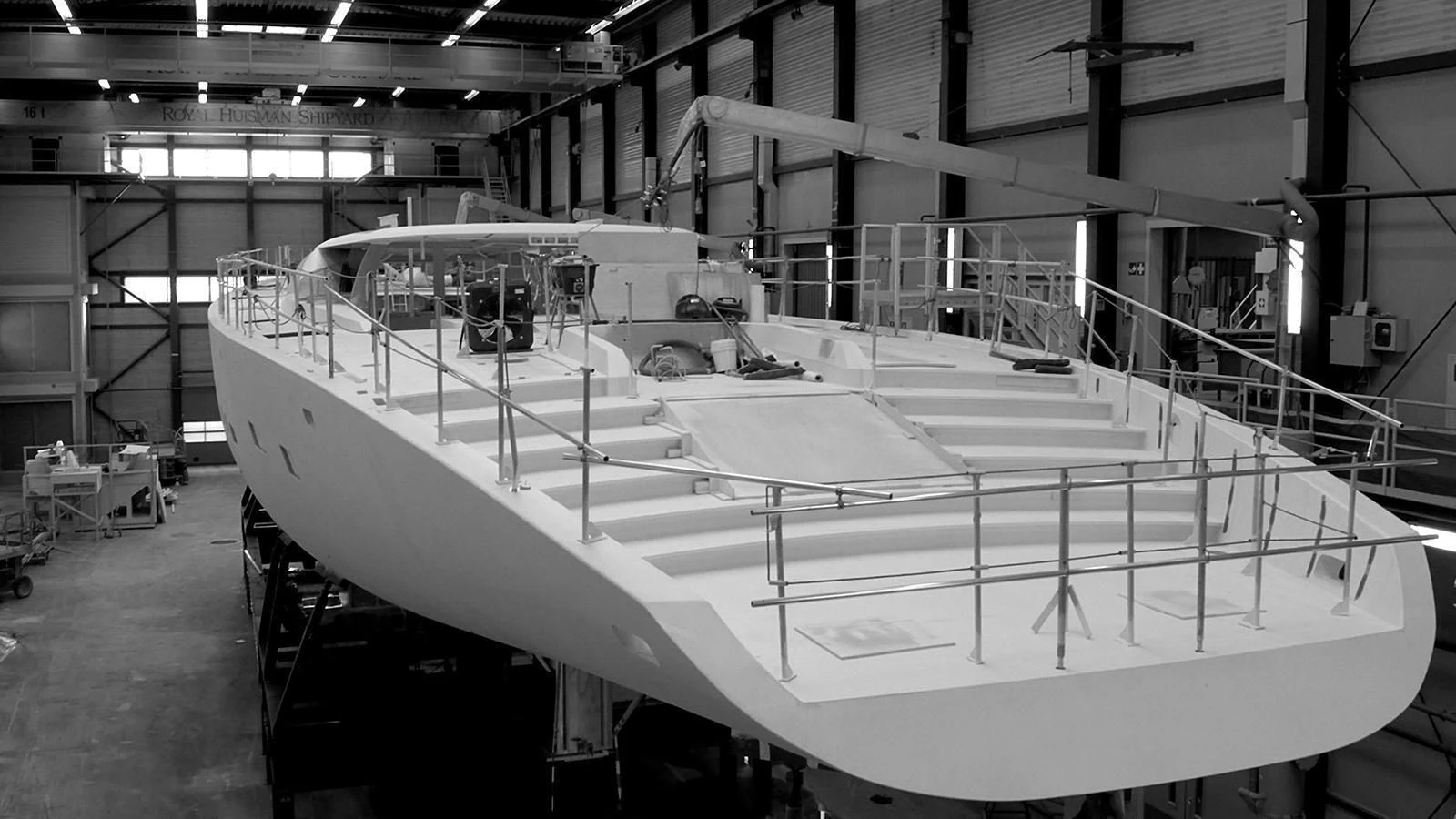 a large white machine in a factory aboard NGONI Yacht for Sale