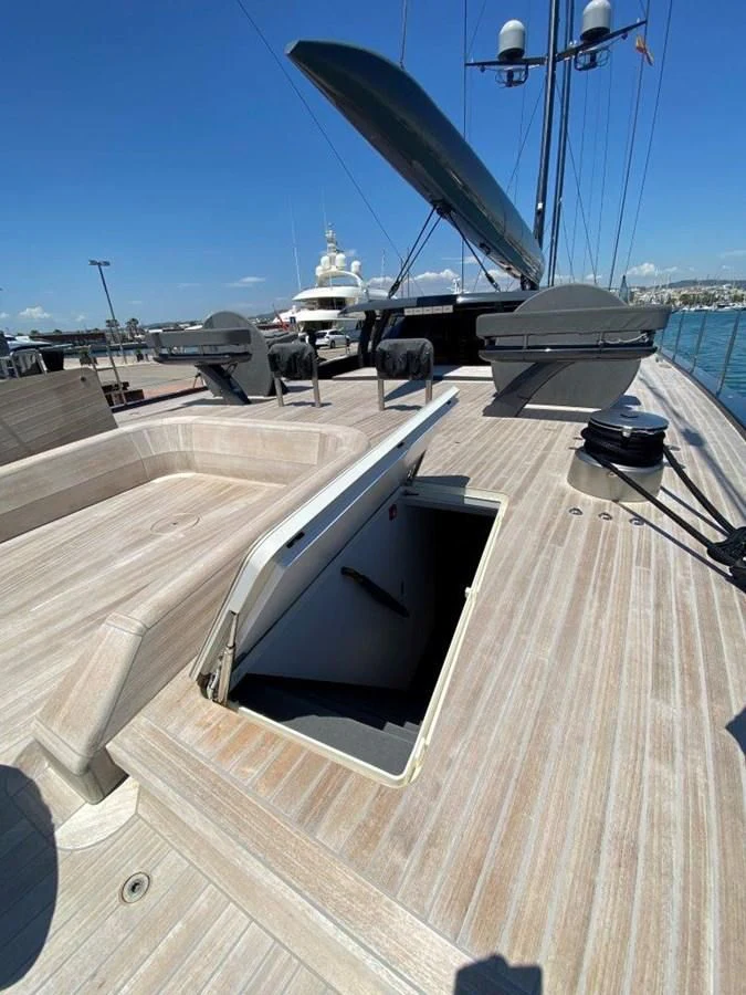 a large metal object on a deck aboard NGONI Yacht for Sale