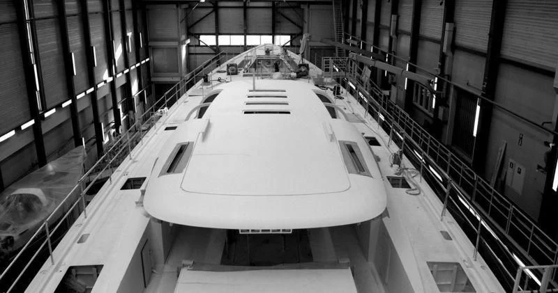 a car in a building aboard NGONI Yacht for Sale