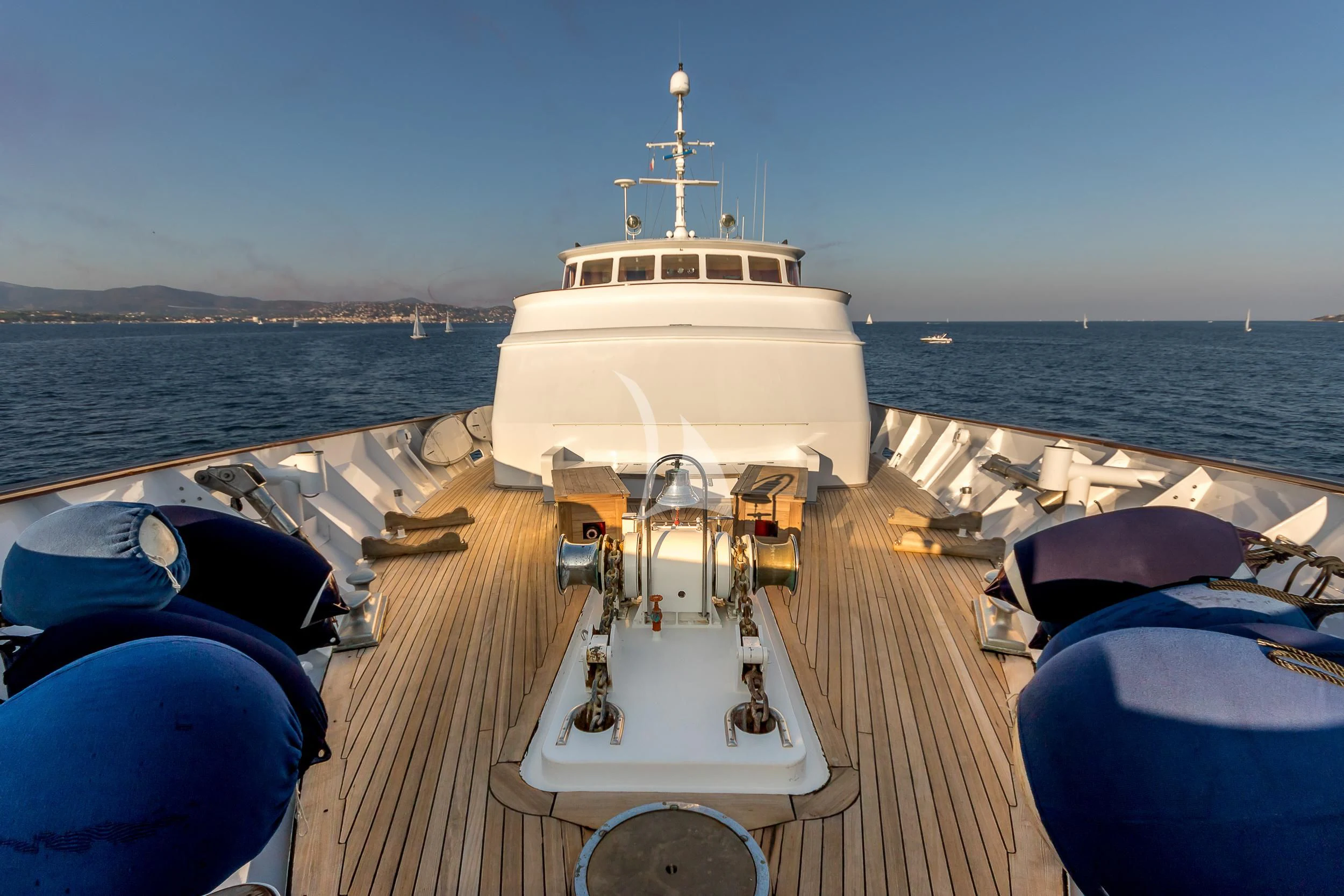 a boat on a deck aboard SECRET LIFE Yacht for Sale