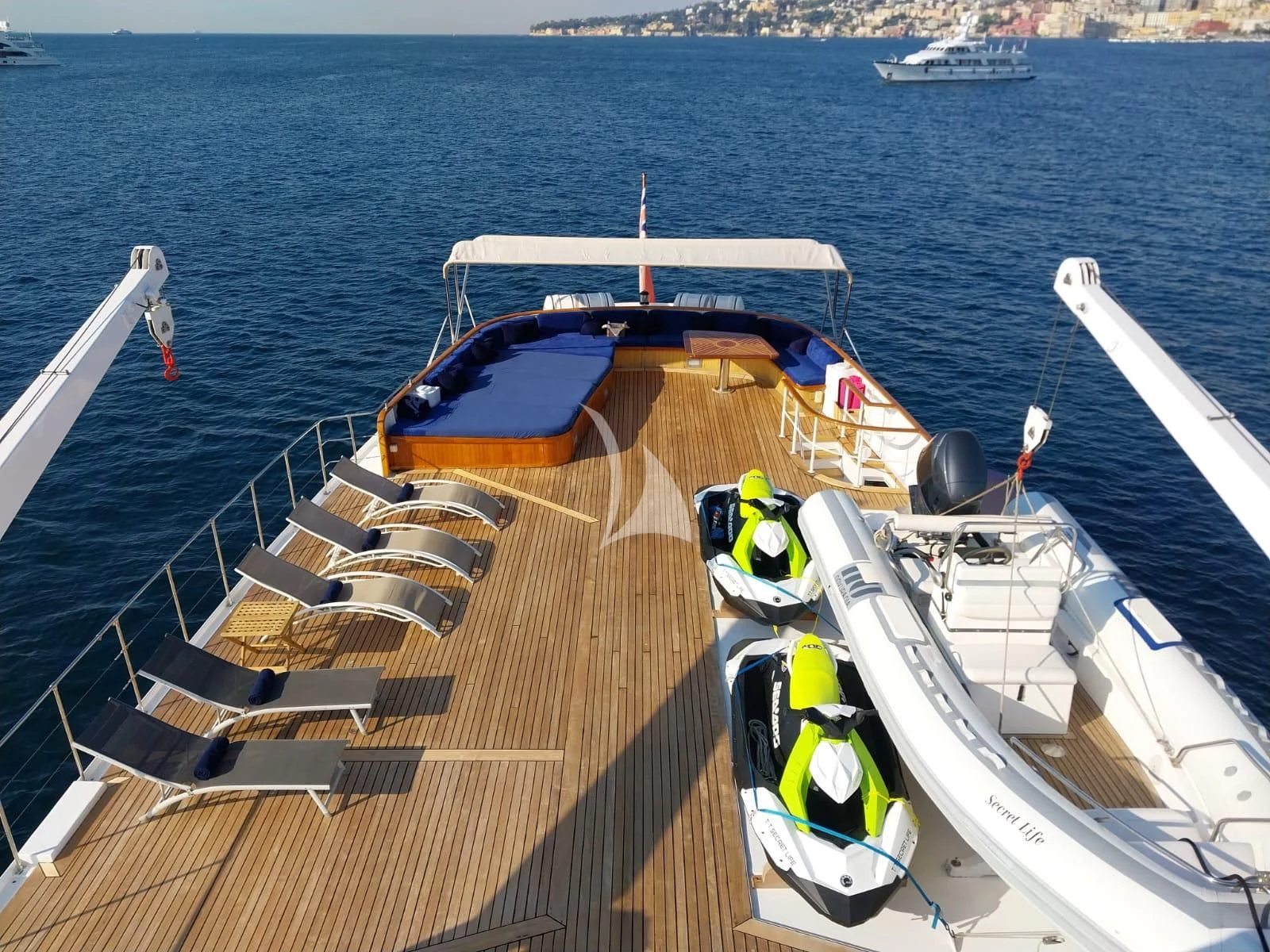 a boat on the water aboard SECRET LIFE Yacht for Sale