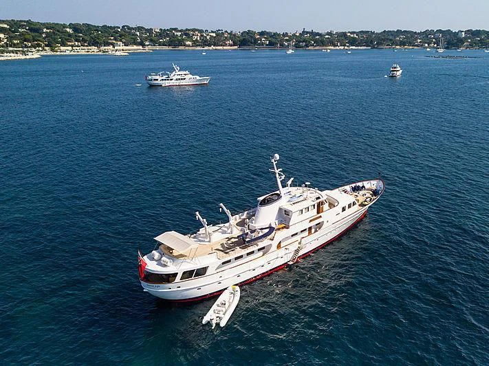 a boat in the water aboard SECRET LIFE Yacht for Sale