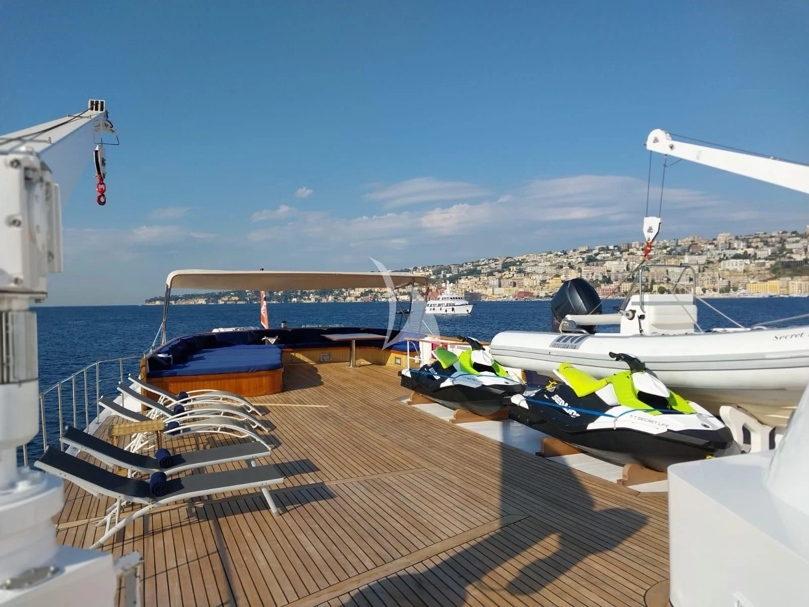 boats docked at a pier aboard SECRET LIFE Yacht for Sale