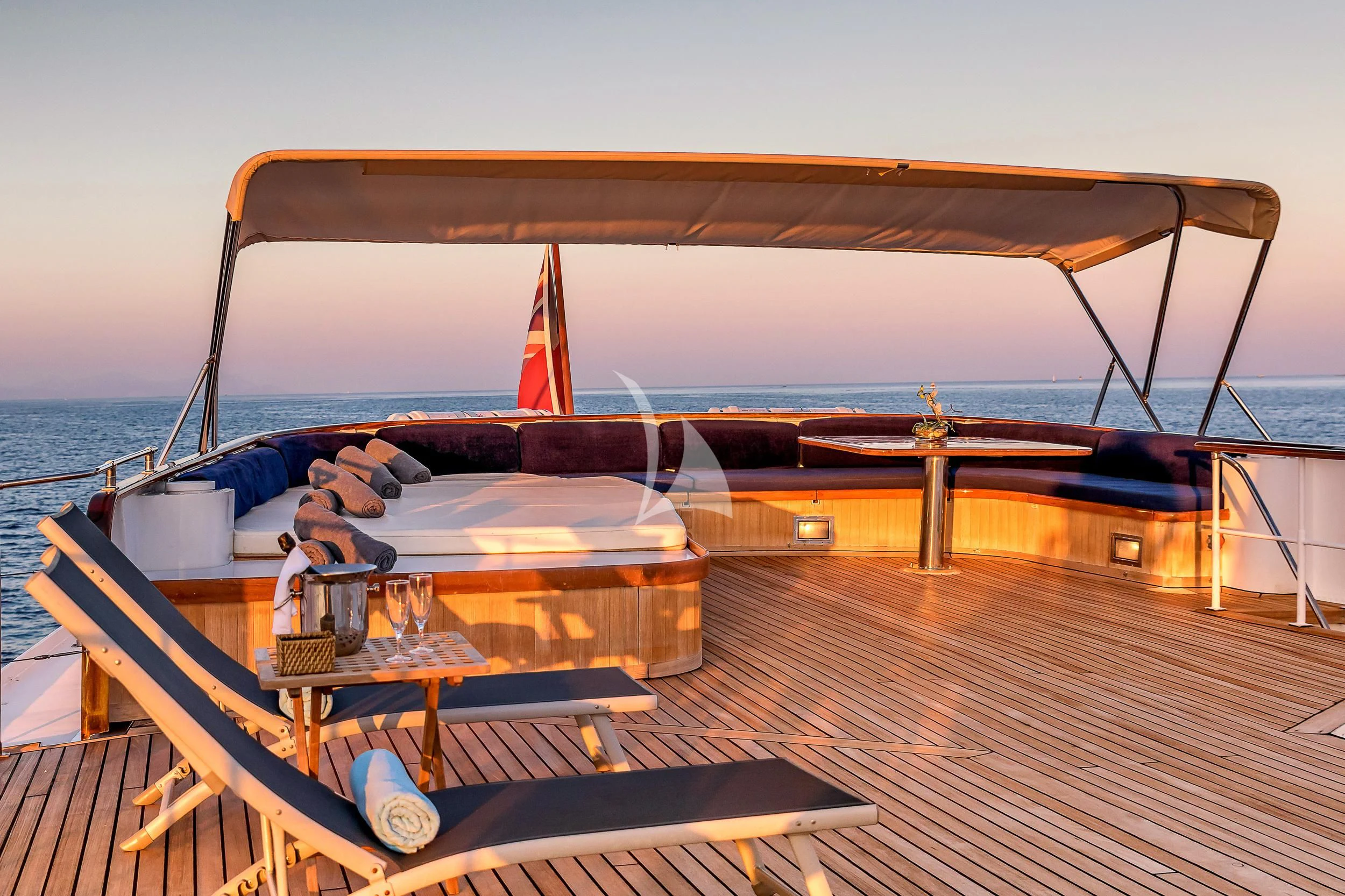 a boat on a dock aboard SECRET LIFE Yacht for Sale