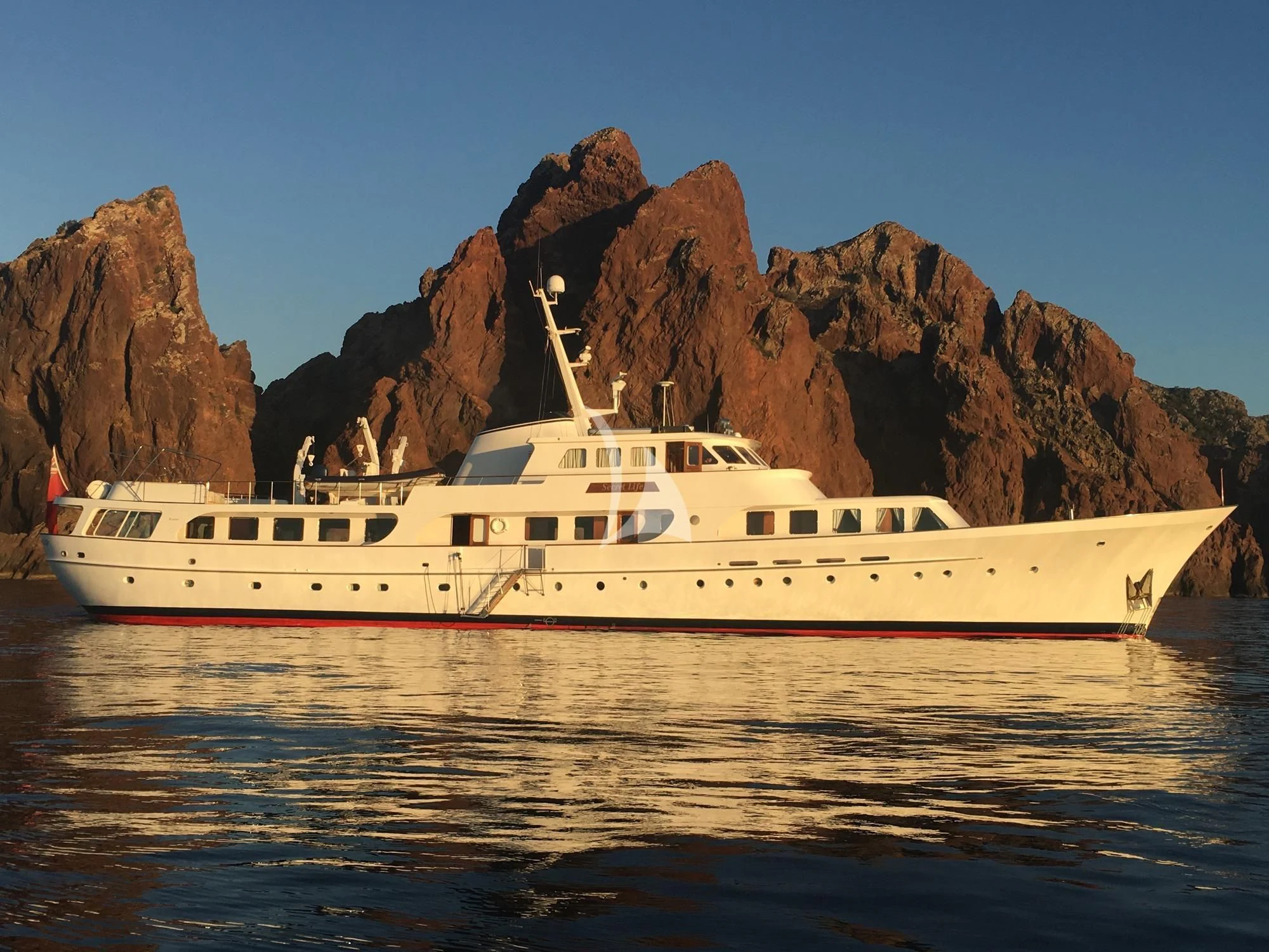 a boat in the water aboard SECRET LIFE Yacht for Sale