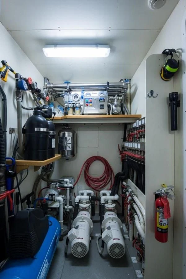 a room with equipment and equipment aboard TOMORROW WE RIDE Yacht for Sale