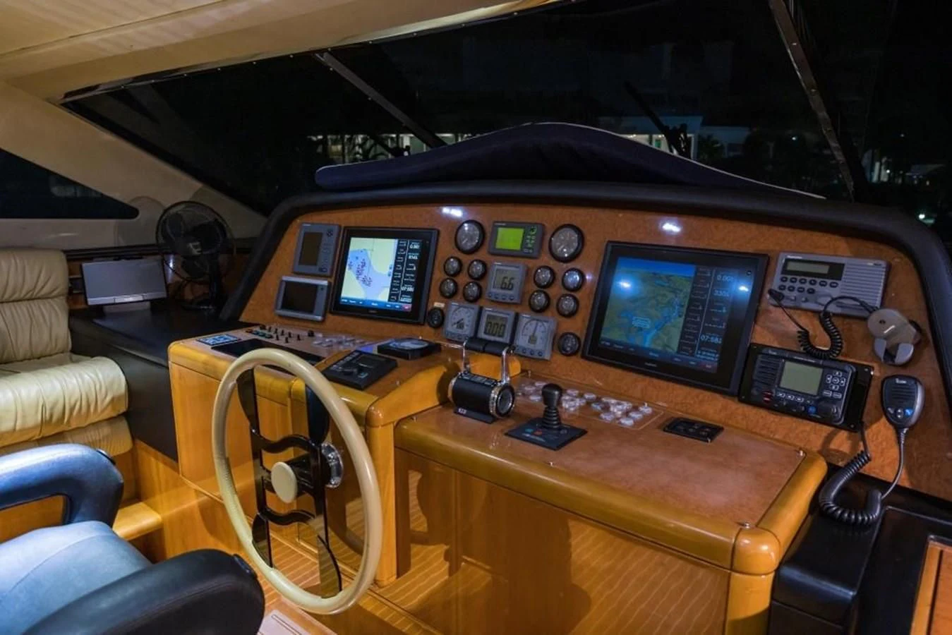 a control room with a large airplane aboard TOMORROW WE RIDE Yacht for Sale