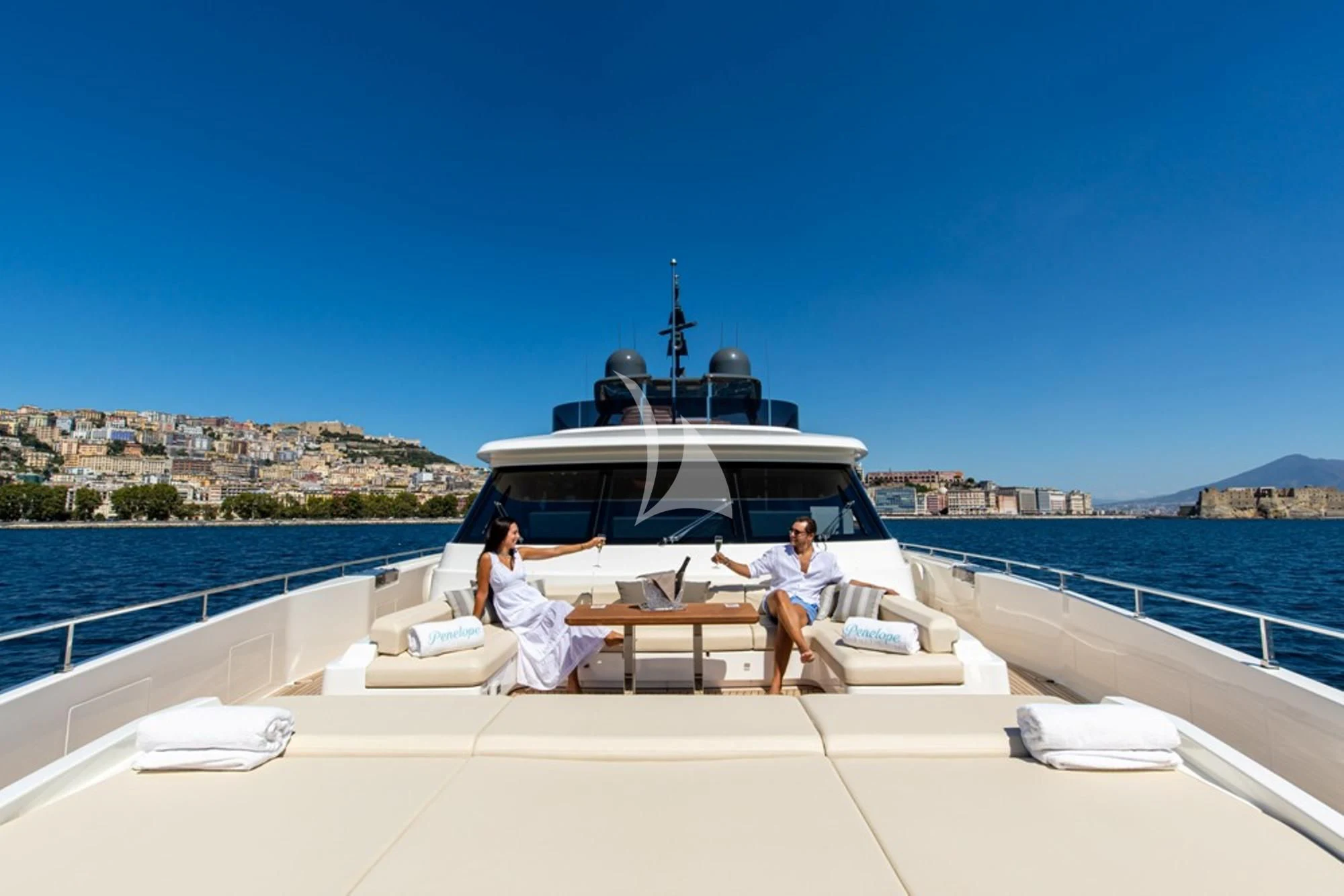 a person sitting on a boat aboard SOUTH Yacht for Sale