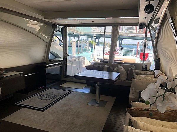 inside of a train aboard SEAS THE DAY Yacht for Sale