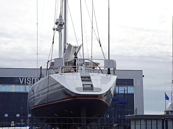 a large ship docked aboard DIABLESSE Yacht for Sale