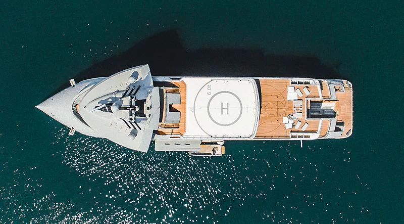 a satellite in space aboard OLIVIA O Yacht for Sale