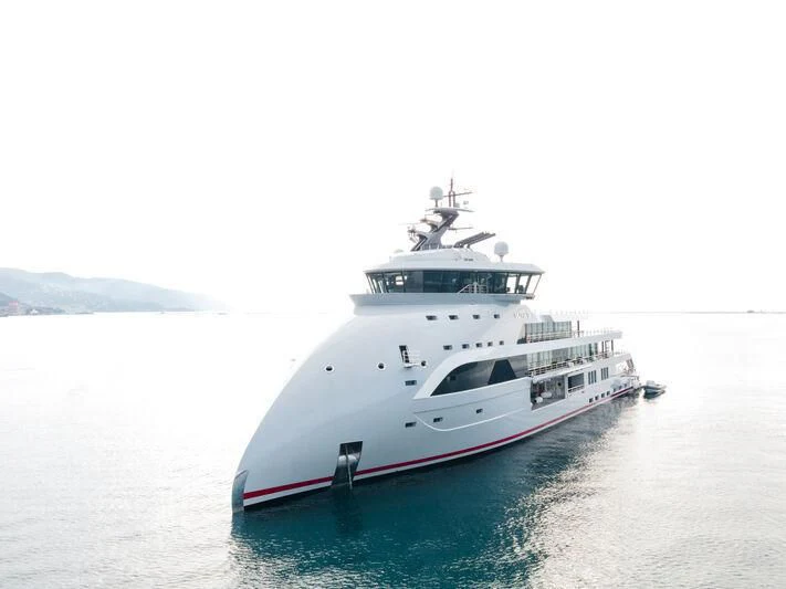 a white boat in the water aboard OLIVIA O Yacht for Sale