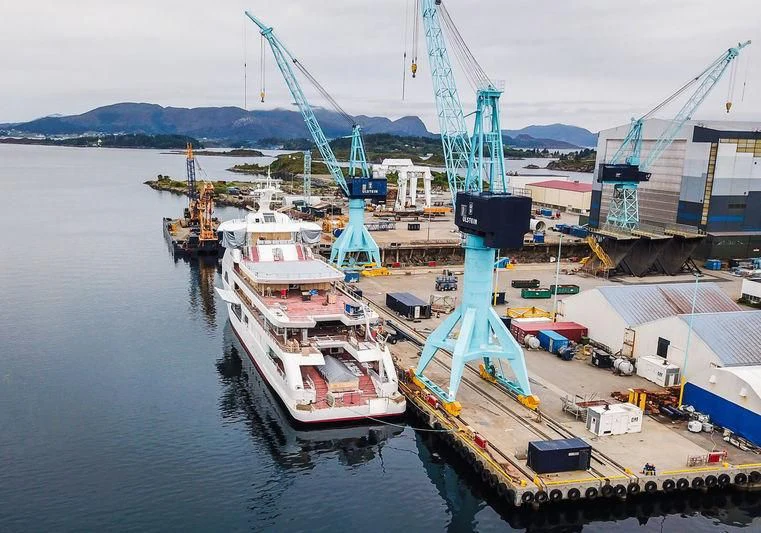 a boat docked at a port aboard OLIVIA O Yacht for Sale