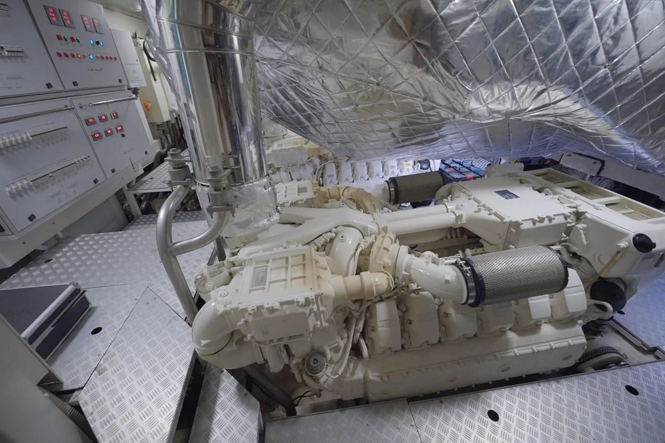 a machine with a large metal tube aboard GRANDE 27M Yacht for Sale