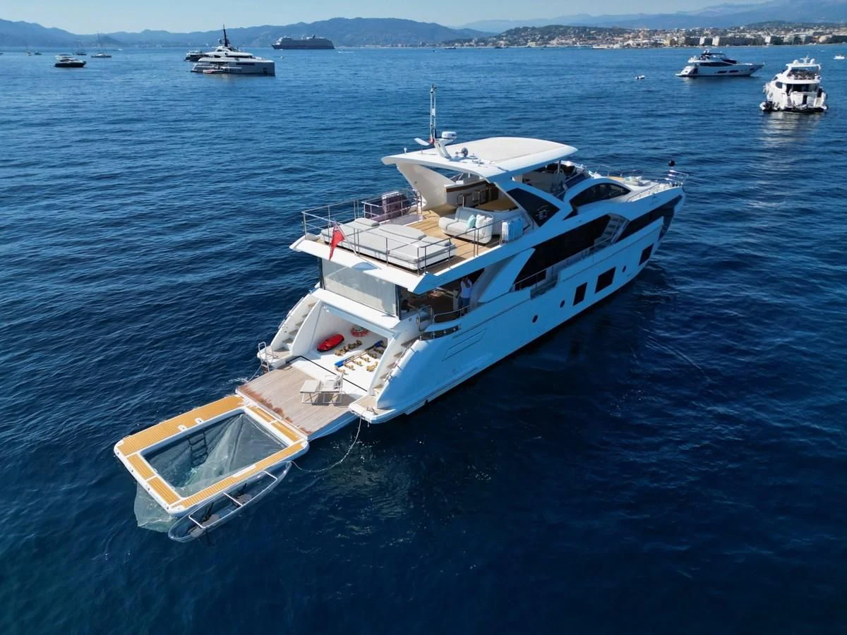 a boat on the water aboard GRANDE 27M Yacht for Sale