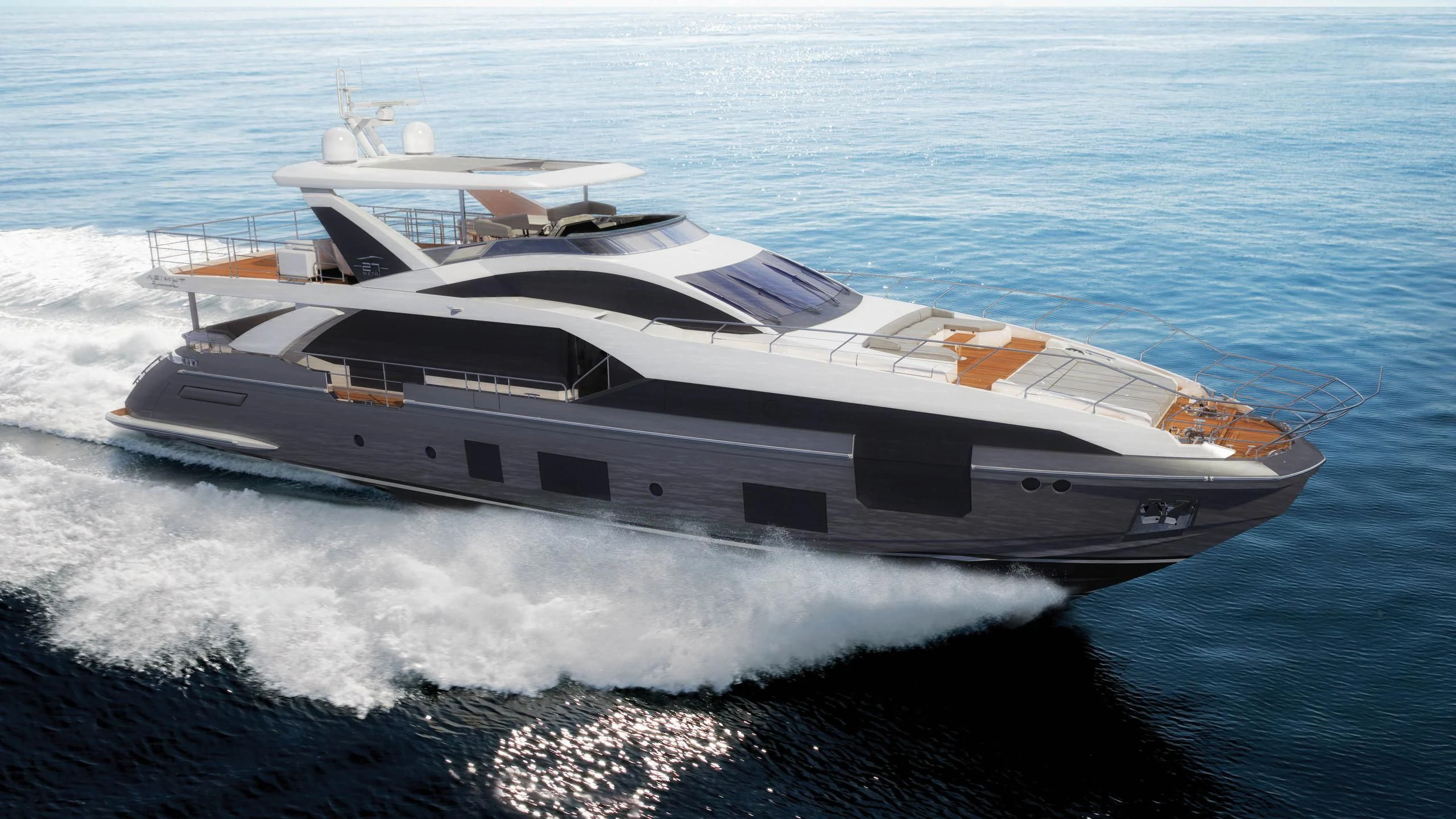 a ship on the water aboard GRANDE 27M Yacht for Sale