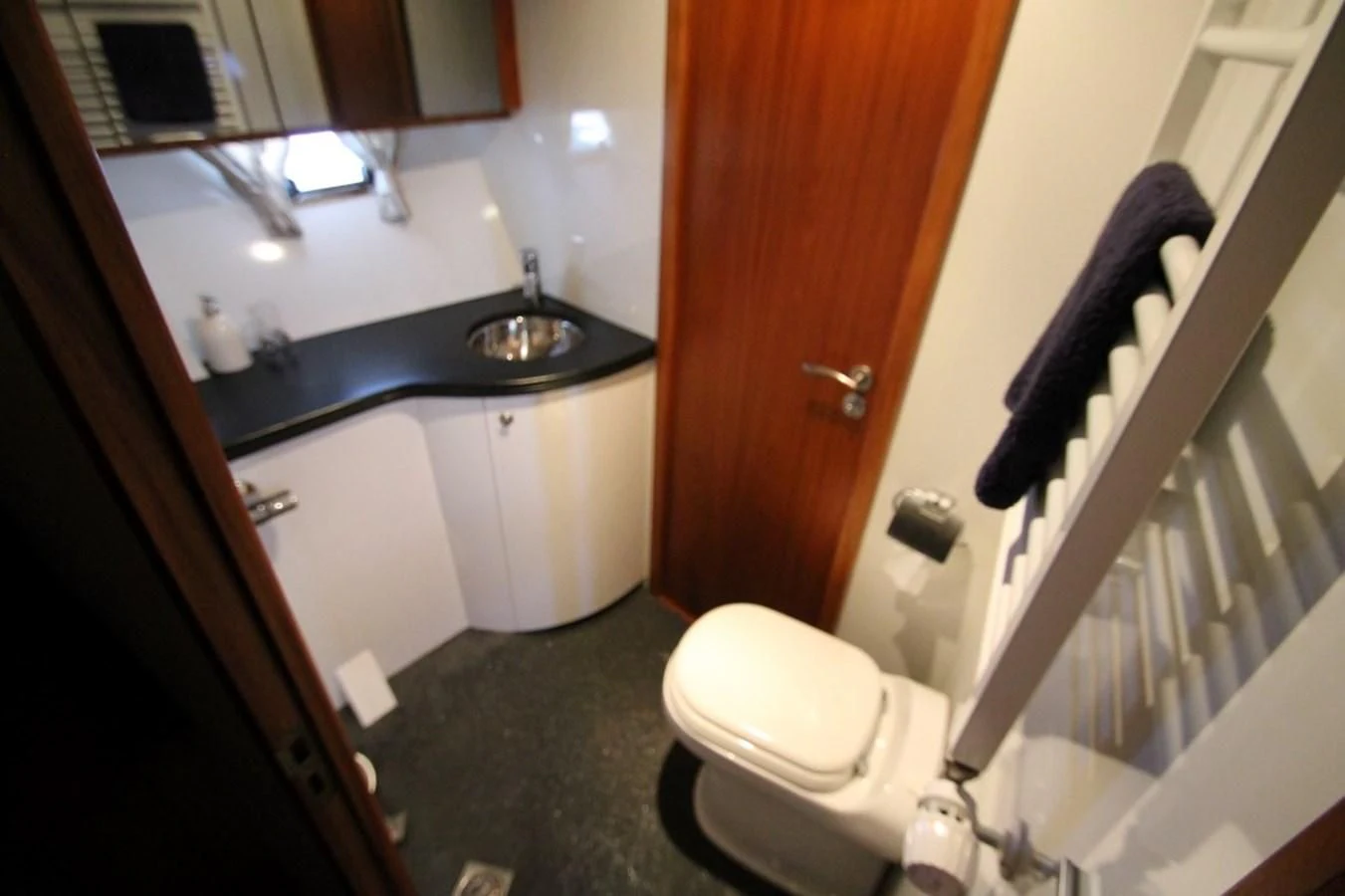 a bathroom with a sink and toilet aboard ELISABETH Yacht for Sale