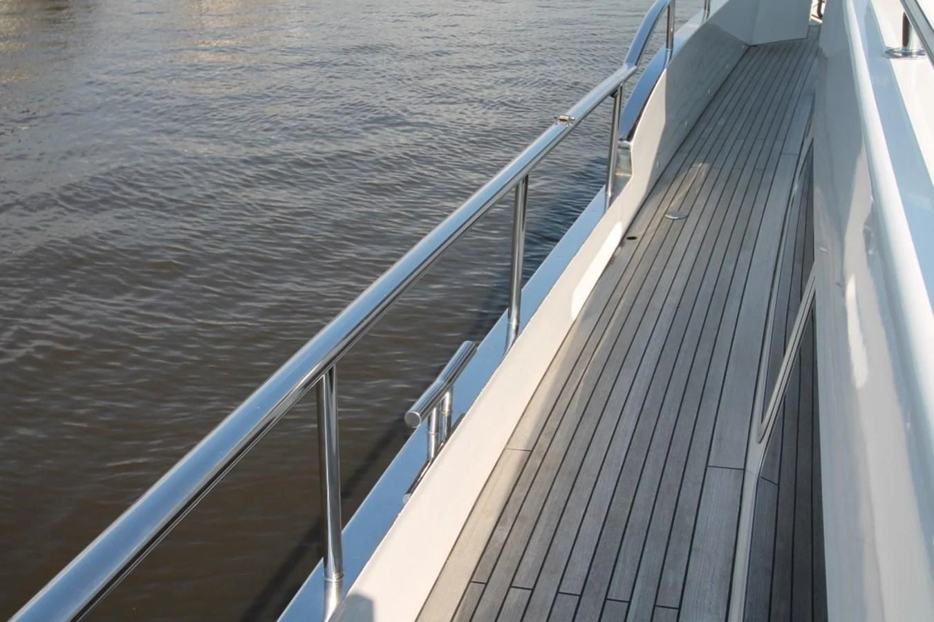 a metal railing over a body of water aboard ELISABETH Yacht for Sale
