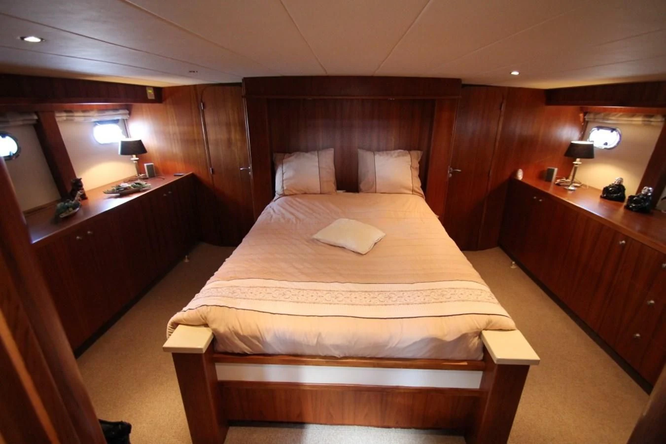 a bed in a room aboard ELISABETH Yacht for Sale