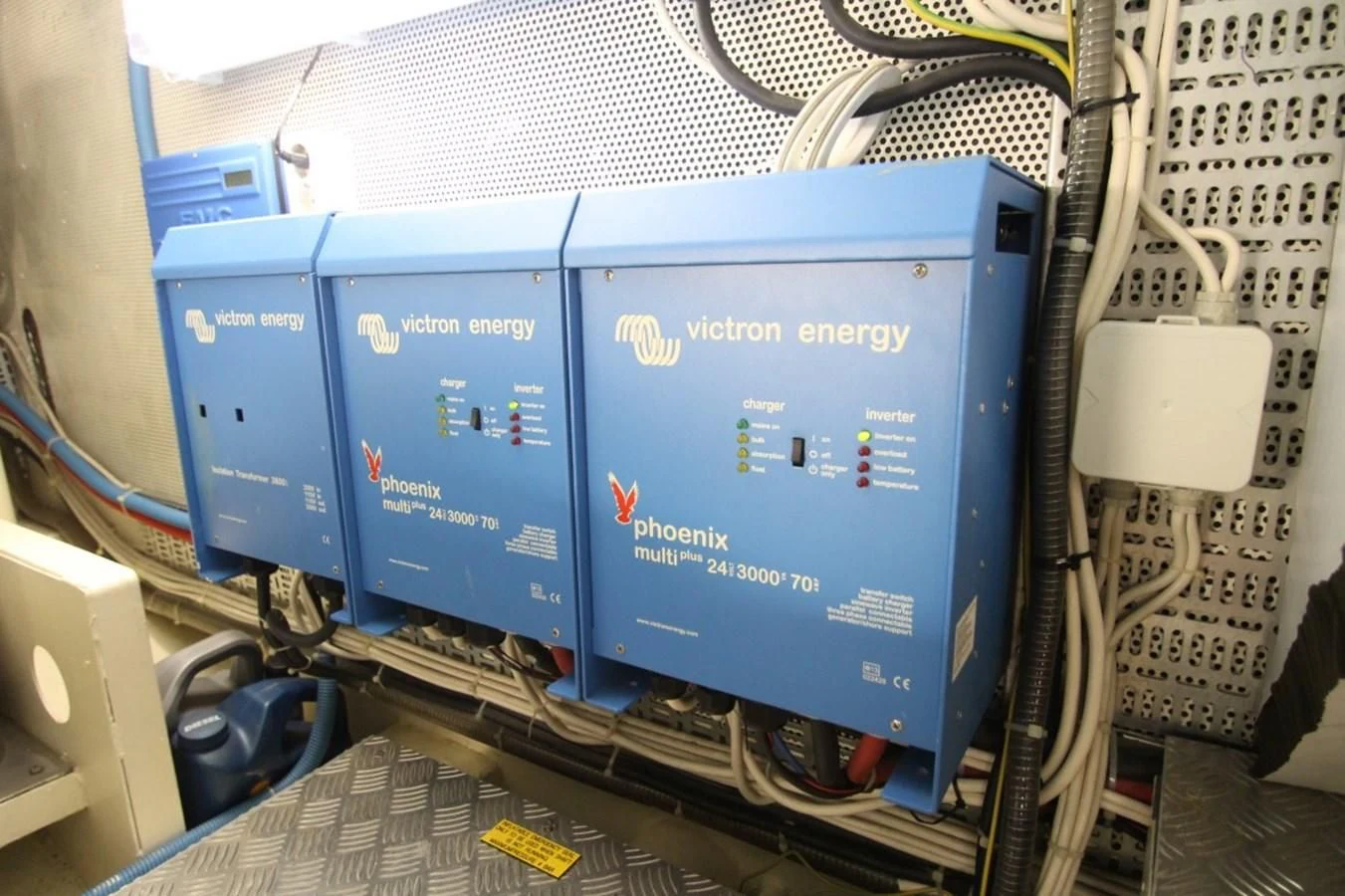 a group of computer screens aboard ELISABETH Yacht for Sale