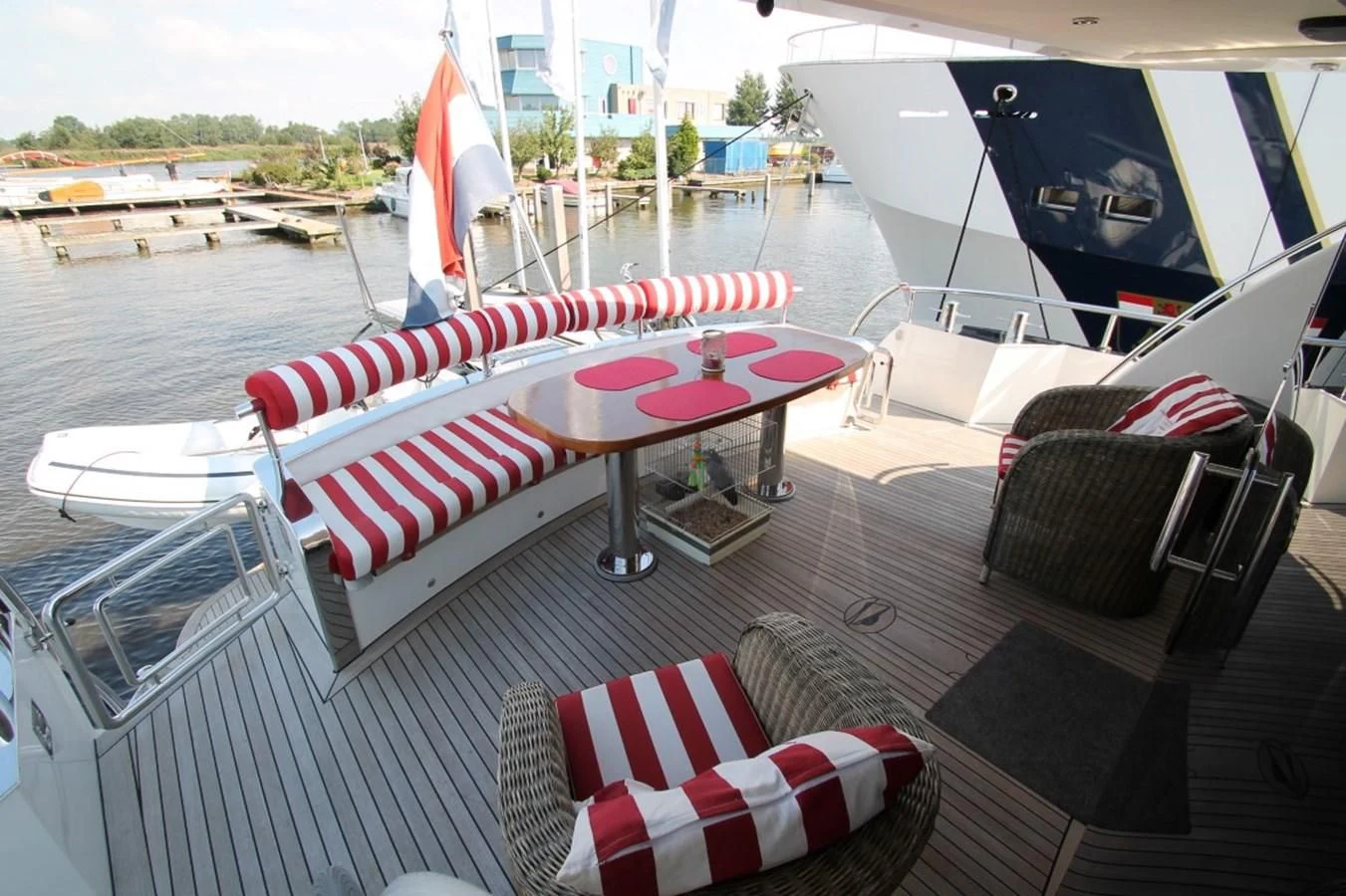 a boat on a deck aboard ELISABETH Yacht for Sale