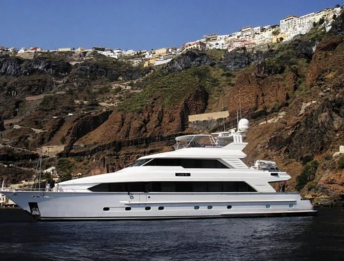 a yacht in the water aboard ESTANCIA Yacht for Sale