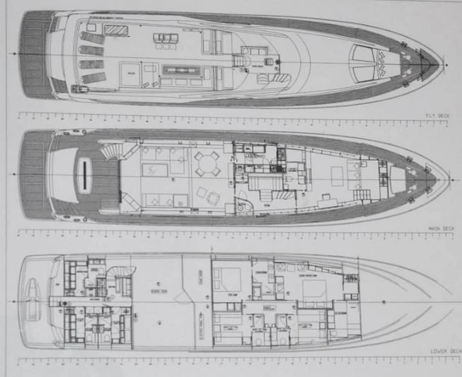 diagram, engineering drawing aboard POMALIS Yacht for Sale