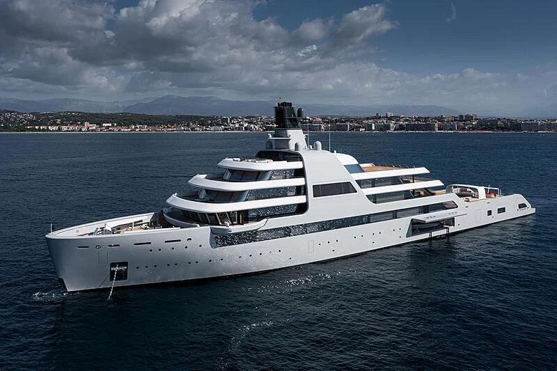 a white yacht in the water aboard SOLARIS Yacht for Sale