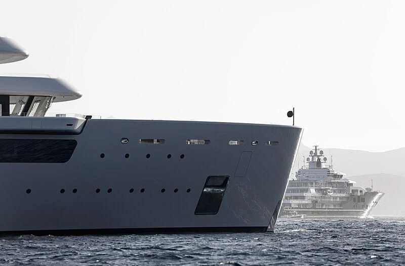 a large ship in the water aboard SOLARIS Yacht for Sale