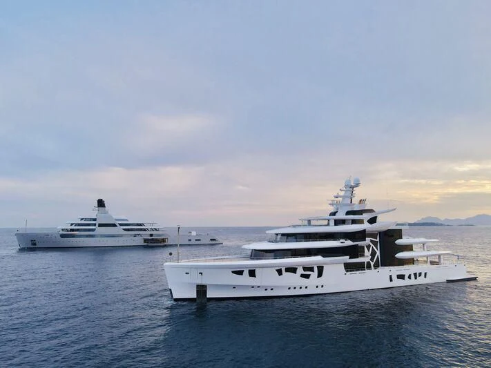 a group of boats in the water aboard SOLARIS Yacht for Sale