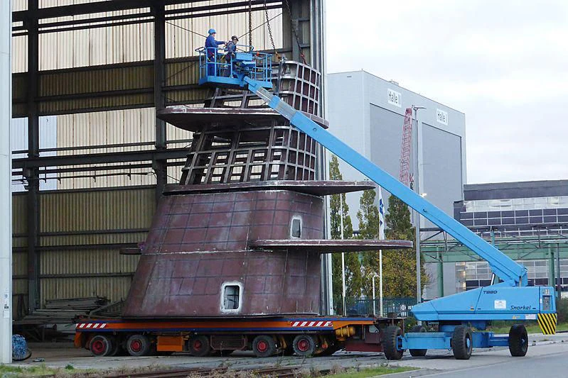 a group of people on a crane aboard SOLARIS Yacht for Sale