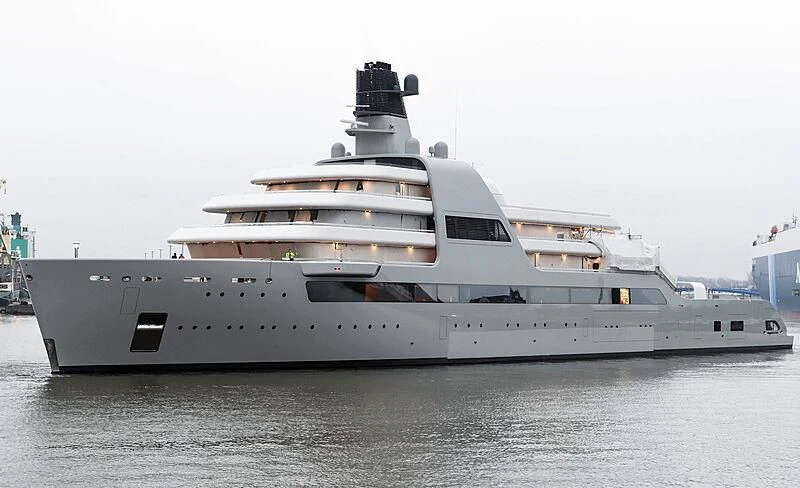 a large white yacht aboard SOLARIS Yacht for Sale