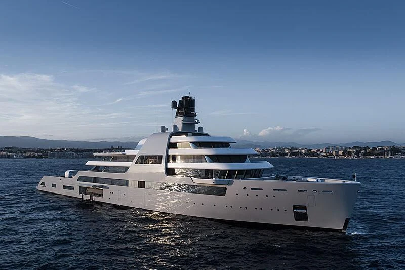 a white yacht in the water aboard SOLARIS Yacht for Sale